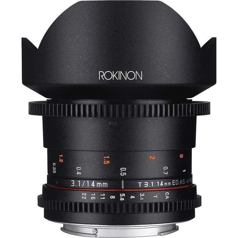 Rokinon DS 14mm T3.1 Full Frame Ultra Wide Angle Cine Lens for Canon EF Mount