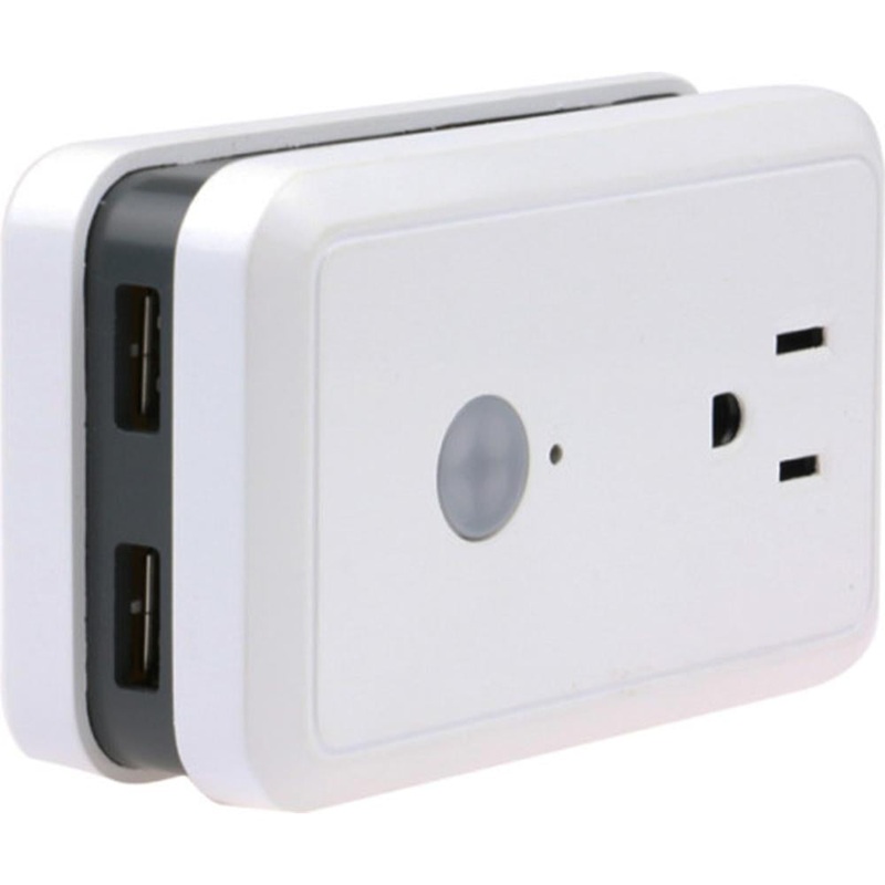 Simple Home Wi-Fi Smart Controlled Wall Outlet with 2 USB and Energy Monitor - XWS7-1002-WHT