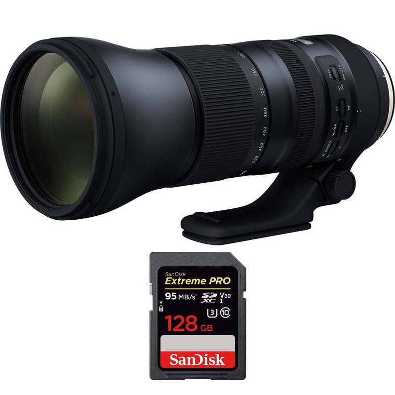 Tamron SP 150-600mm F/5-6.3 Di VC USD G2 Zoom Lens for Canon + 128GB Memory Card
