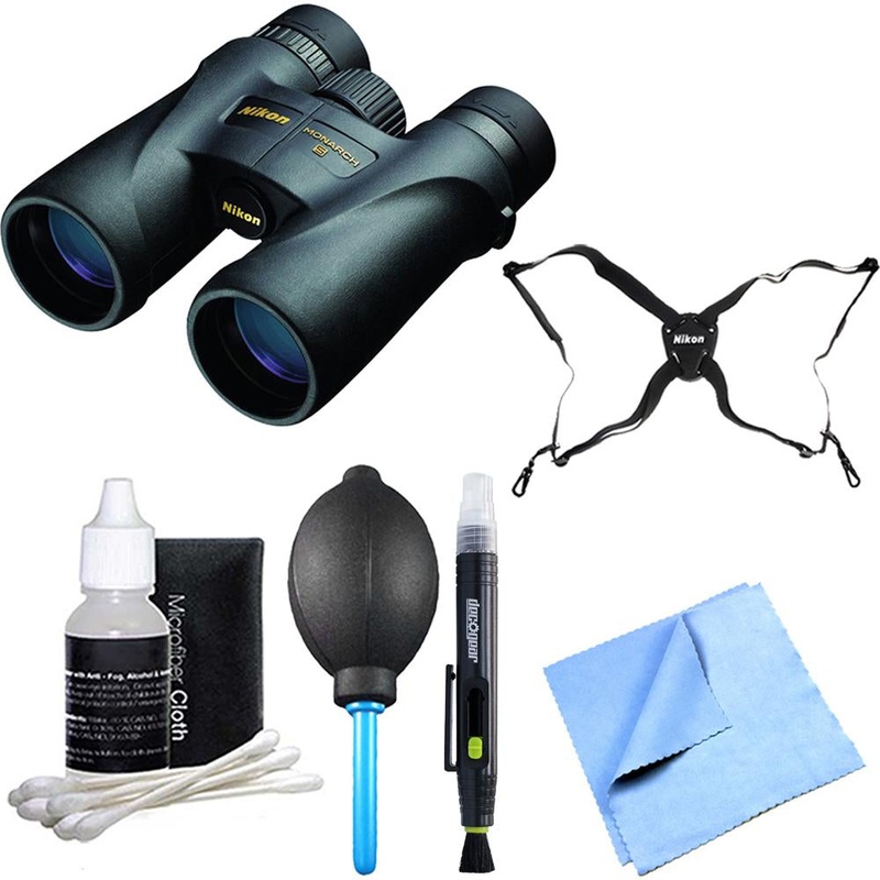 Nikon 7577 Monarch 5 Binoculars 10x42 Explorer Bundle