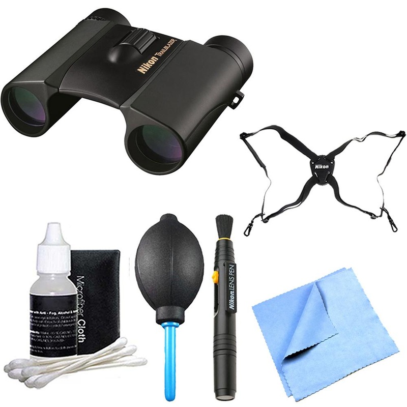 Nikon 8218 10x25 Trailblazer ATB Hunting Binoculars Explorer Bundle
