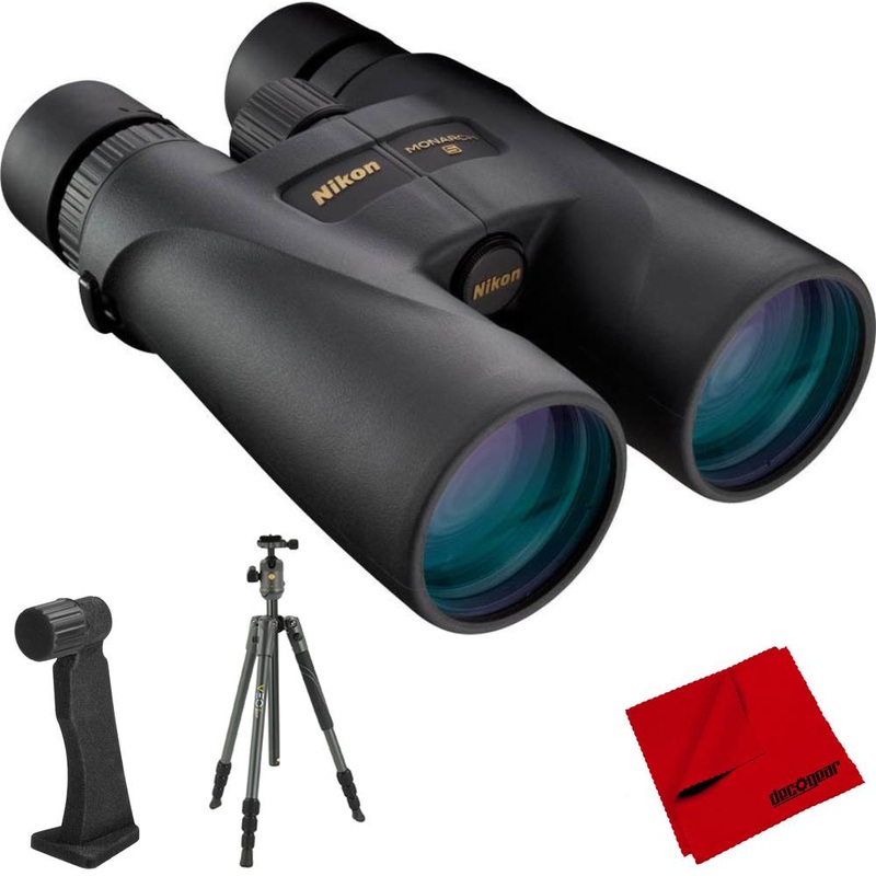 Nikon Monarch 5 20x56 Water/Fog Proof Binoculars + Aluminum Travel Tripod Bundle