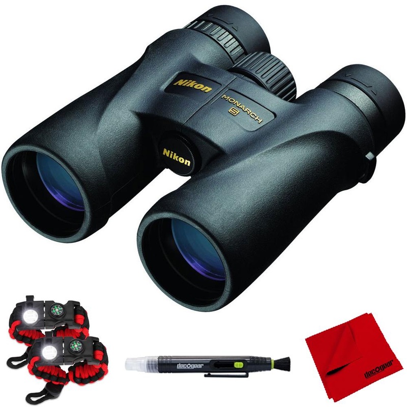 Nikon Monarch 5 Binoculars 10x42 with Tactical Bracelet Bundle