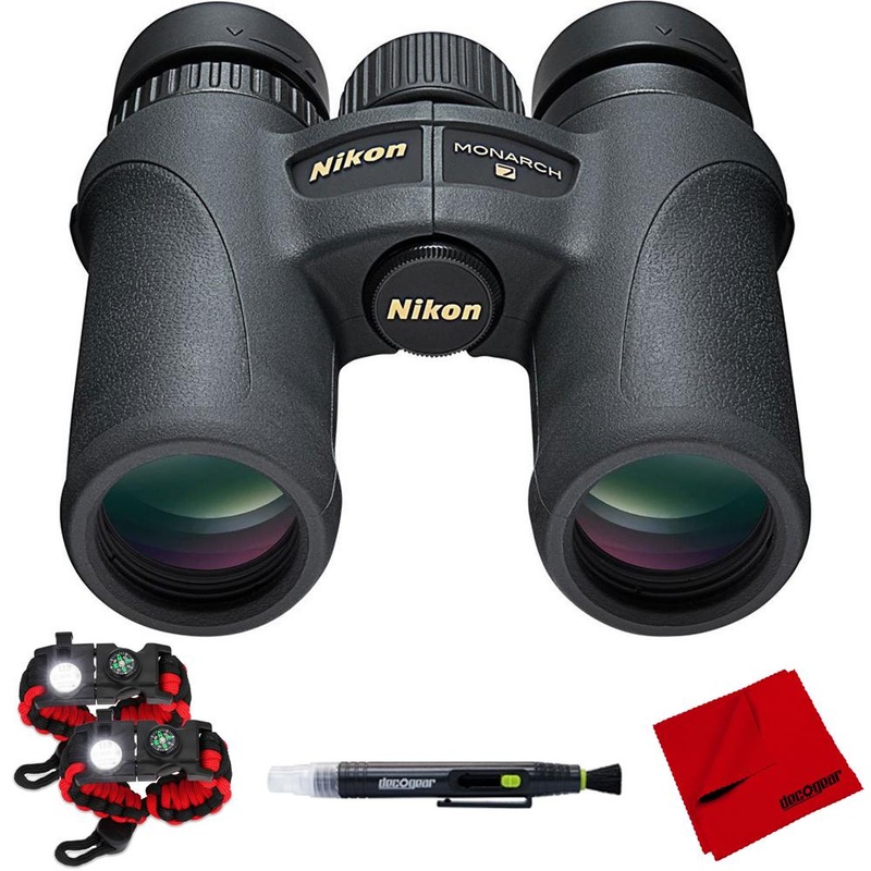 Nikon Monarch 7 Binoculars 10x42 with Tactical Bracelet Bundle