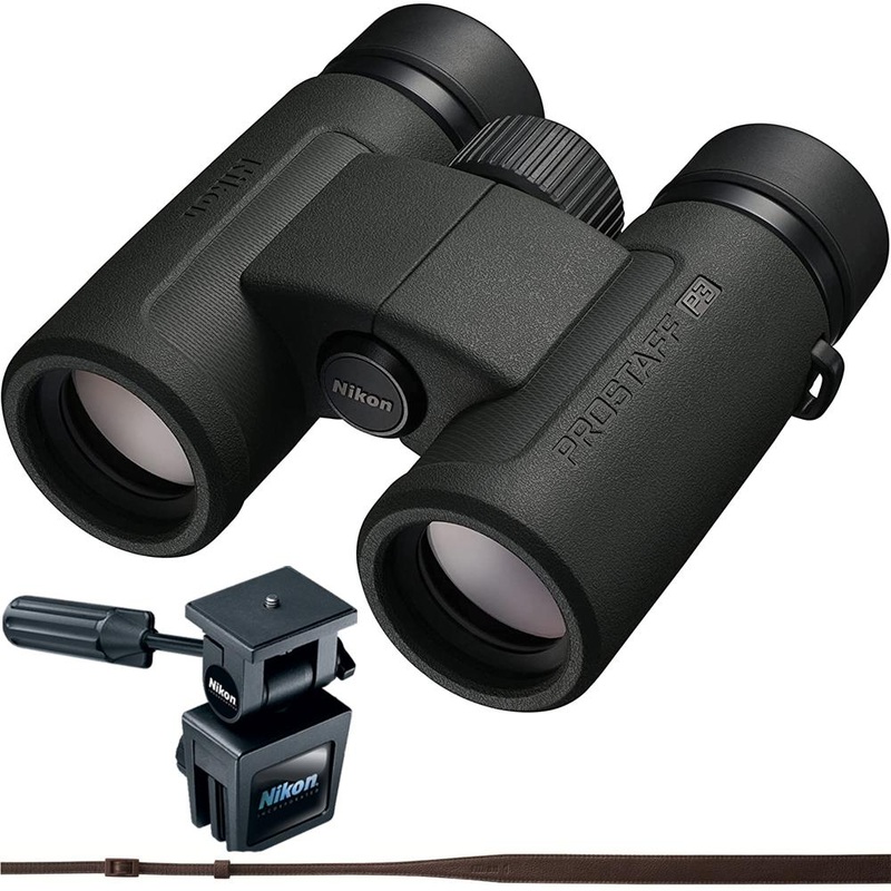 Nikon PROSTAFF P3 8X30 Binoculars with Nikon Leather Strap and Window Mount