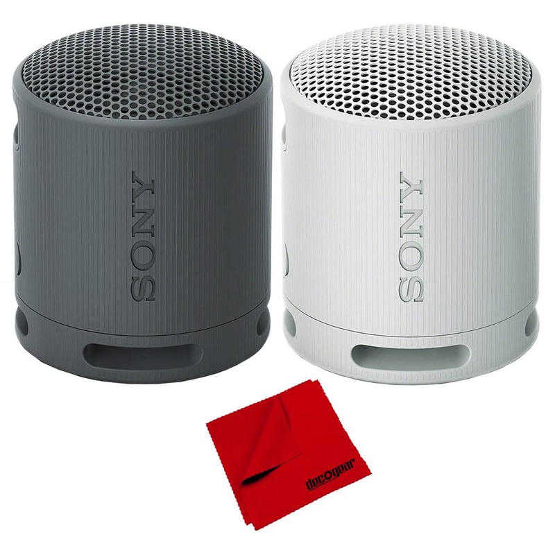 Sony XB100 Compact Bluetooth Wireless Speaker Black and Grey with Cleaning Cloth