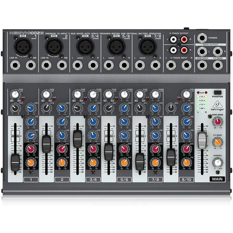 Behringer XENYX 1002B Premium 10-Input 2-Bus Mixer with XENYX Preamps and British EQs