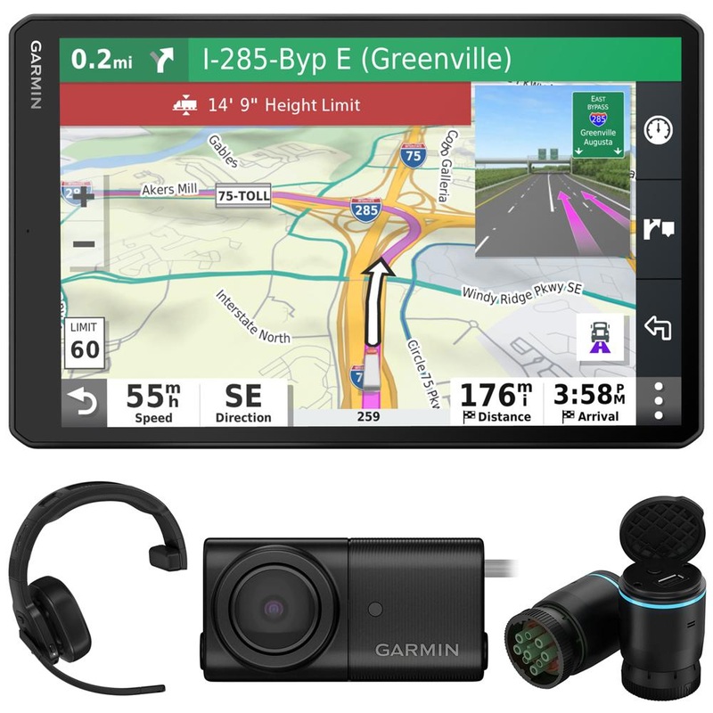 Garmin dezl OTR1000 10" GPS Truck Navigator w/ Garmin Headset & Backup Cam Bundle