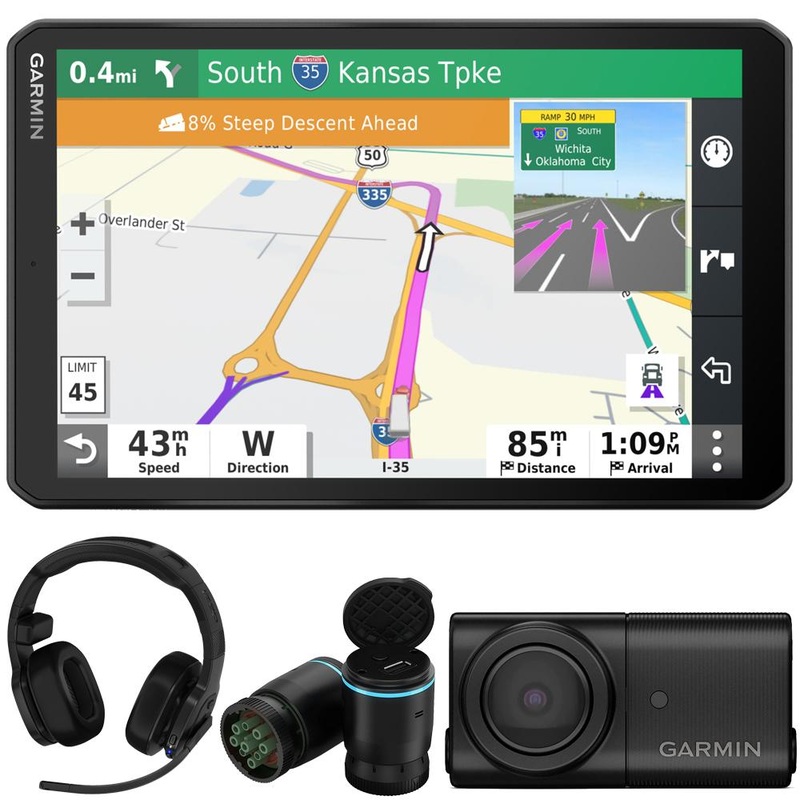 Garmin dezl OTR800 8" GPS Truck Navigator + dezl 200 Headset Exclusive Bundle