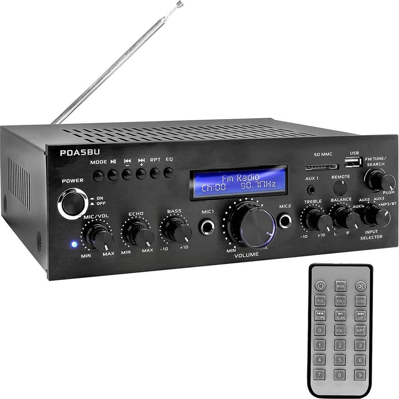 Pyle PDA5BU Compact Bluetooth Stereo Amplifier Receiver System - Open Box