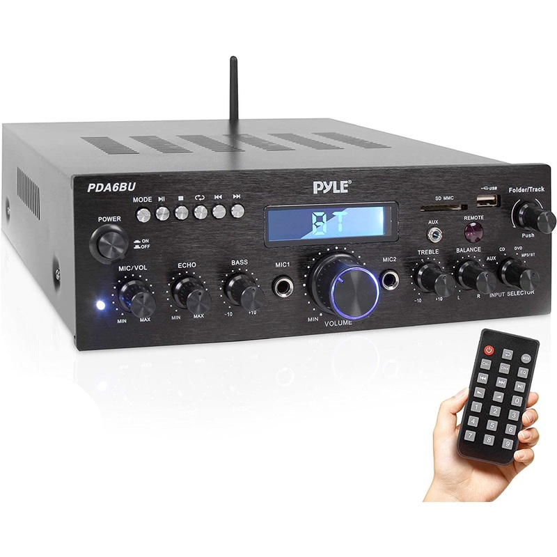 Pyle PDA6BU - Compact Bluetooth Stereo Amplifier Receiver System and CD Player