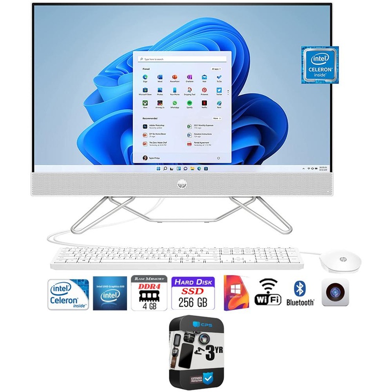 Hewlett Packard 23.8" Intel Celeron 4GB/256GB All-in-One Desktop PC w/ 3 Yr Warranty