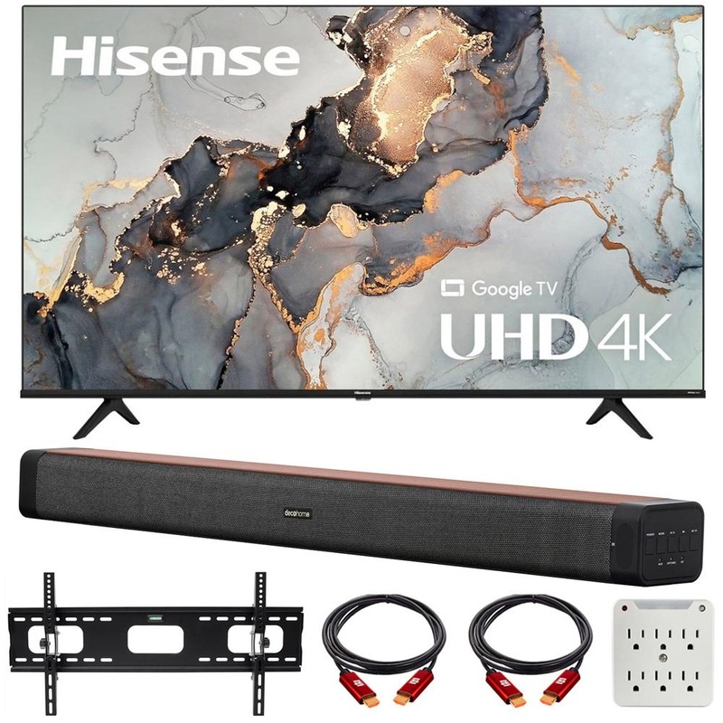Hisense 43" A6 Series LED 4K UHD Smart Google TV w/ Deco Gear 60W Soundbar Bundle