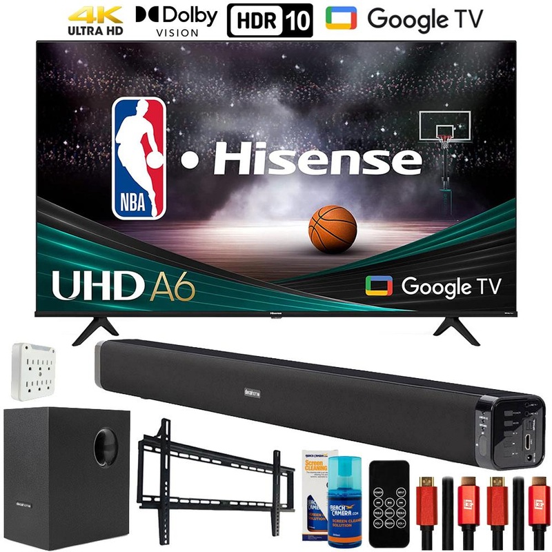 Hisense 50" A6 Series LED 4K UHD Smart Google TV with Deco Gear Home Theater Bundle