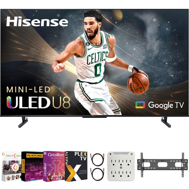 Hisense 65 Inch Class U8 Series 4K Mini-LED ULED Google TV+Movies Streaming Pack