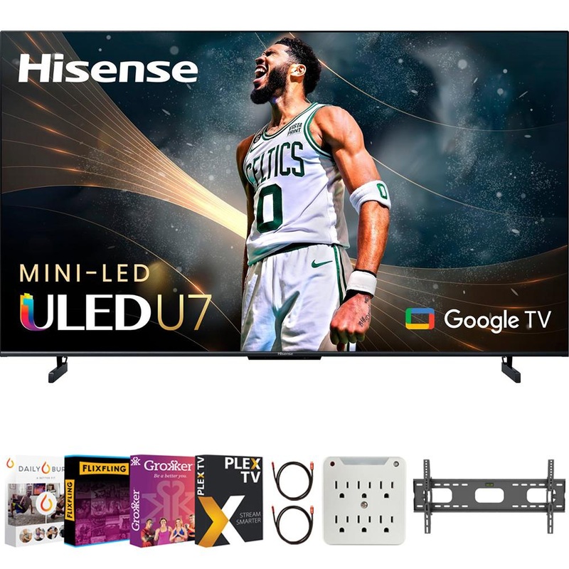 Hisense 65 Inch U7K Series 4K ULED Quantum HDR Android TV+Movies Streaming Pack