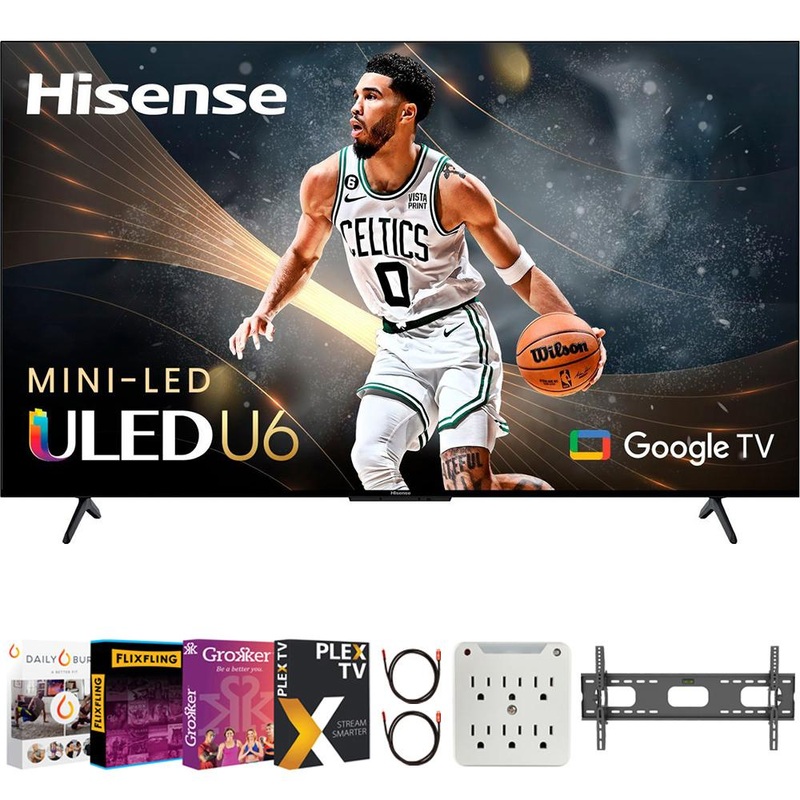 Hisense 75 Inch U6K Series 4K ULED Quantum HDR Android TV+Movies Streaming Pack