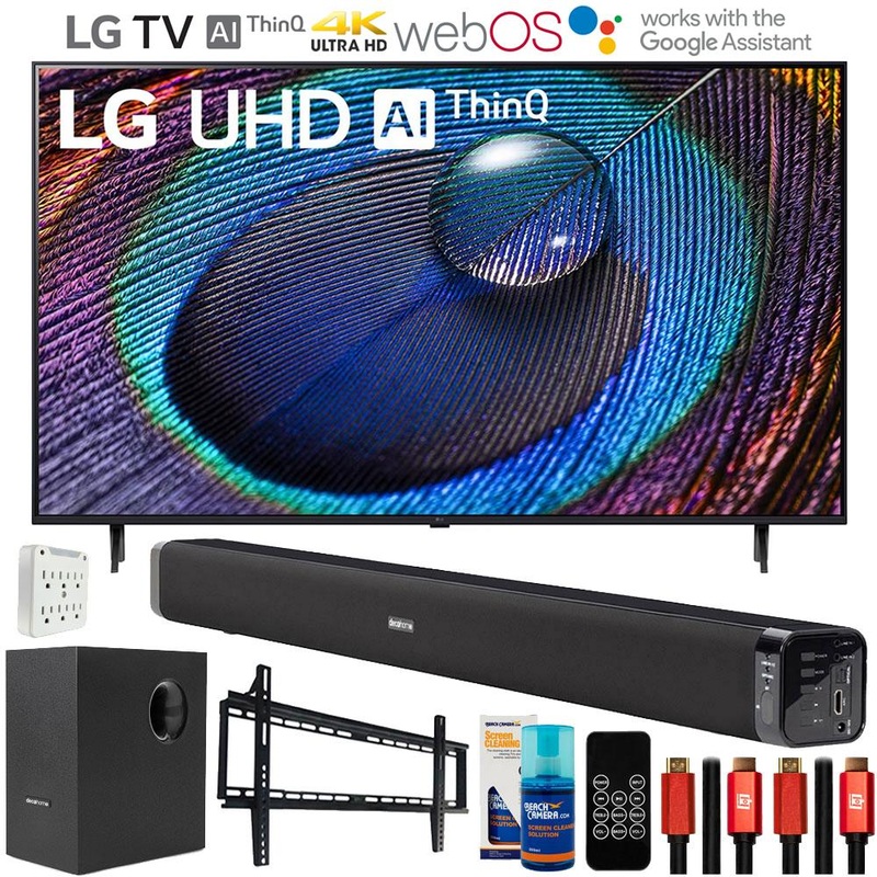 LG 75" UR9000 Series LED 4K UHD Smart webOS TV with Deco Gear Home Theater Bundle
