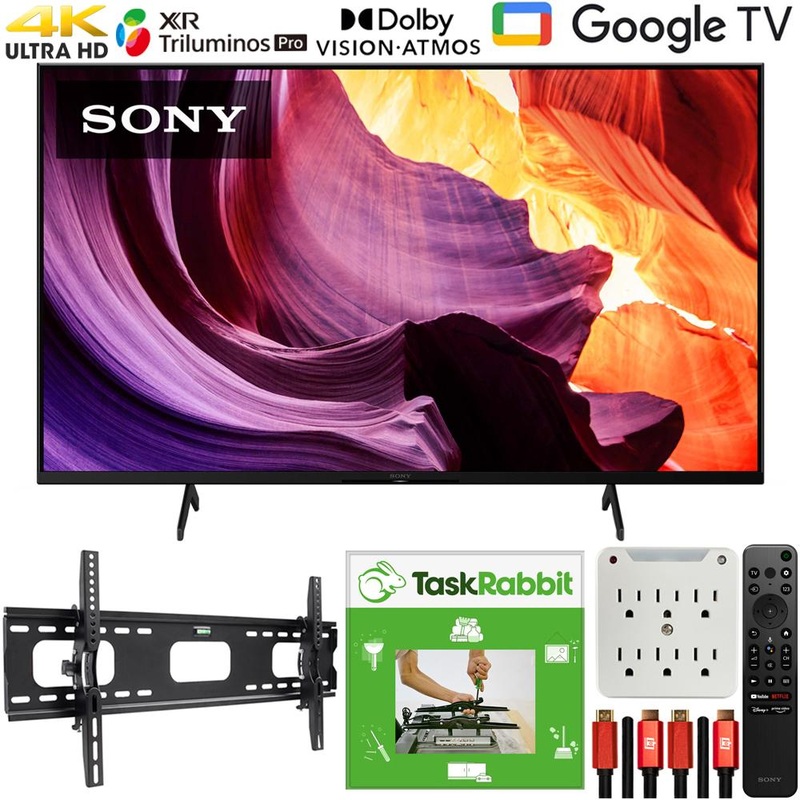 Sony KD65X80K 65" X80K 4K UHD LED Smart TV 2022 with TaskRabbit Installation Bundle