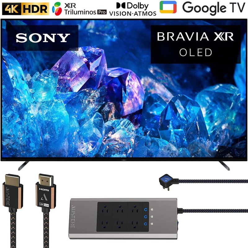 Sony XR55A80K Bravia XR A80K 55" 4K HDR OLED Smart TV 2022 with HDMI Bundle