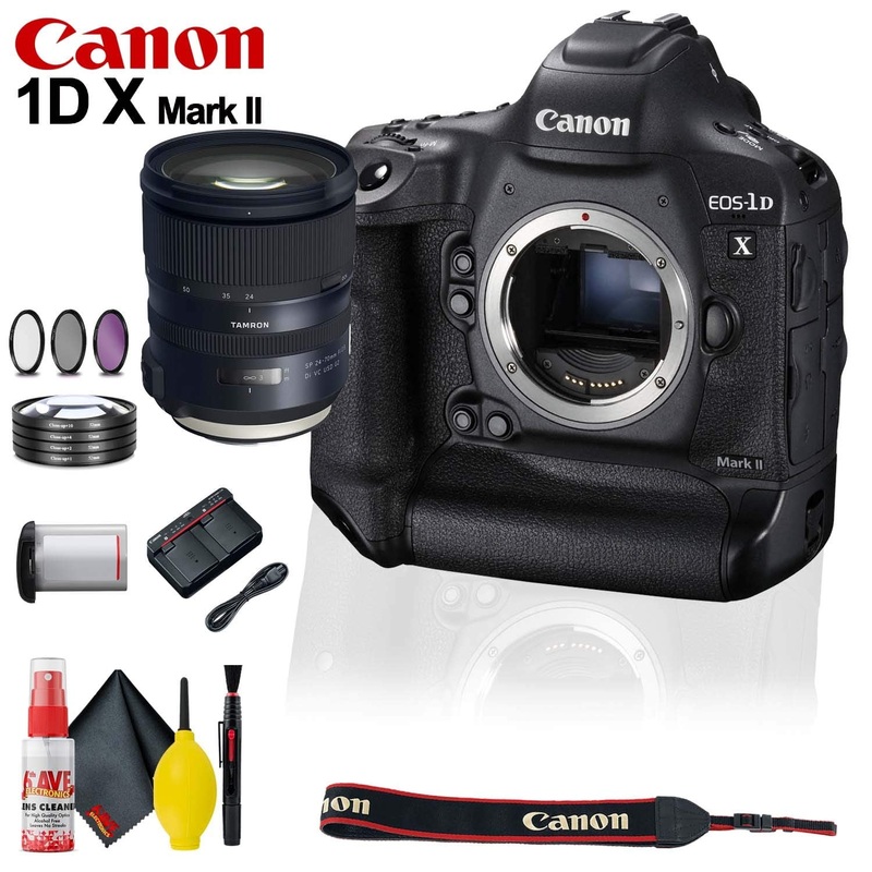 Canon EOS-1D X Mark II DSLR Camera (Body Only) + 24-70mm Lens + Filter Kit
