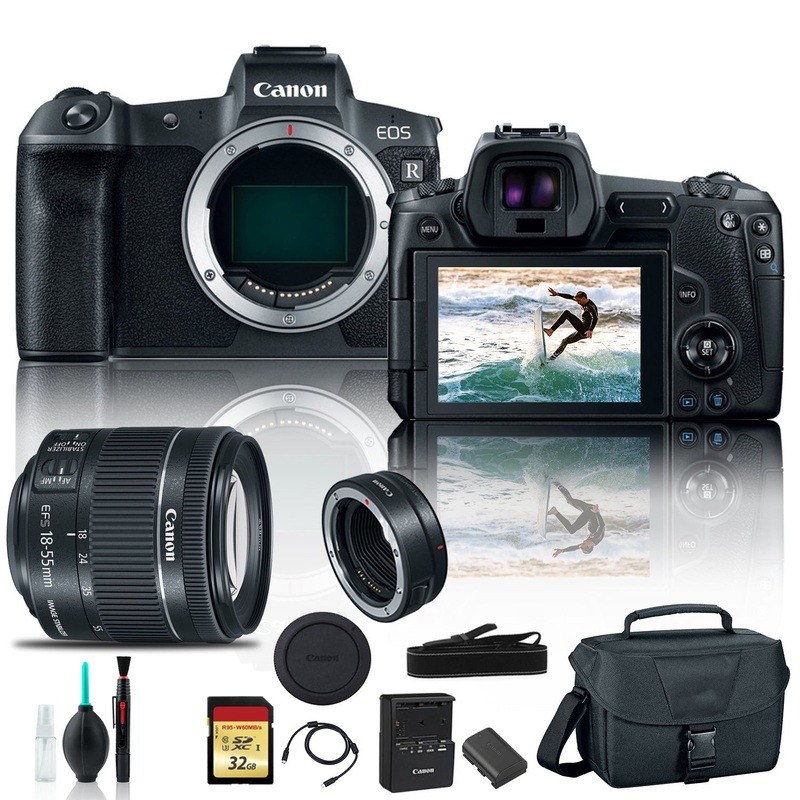 Canon EOS R Mirrorless Digital Camera 3075C002 With Canon EF Mount Adapter, 32GB Memory Card and More - Reconditioned