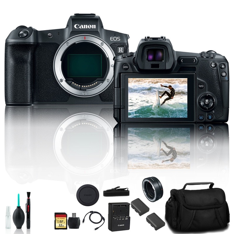 Canon EOS R Mirrorless Digital Camera 3075C002 With Extra Battery, Canon EF Mount Adapter, Bag - Reconditioned
