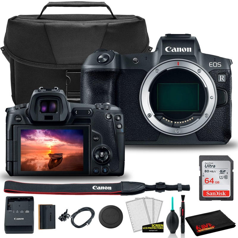 Canon EOS R Mirrorless Digital Camera (Body Only) (3075C002) +  EOS Bag +  Sandisk Ultra 64GB Card + Clean and Care Kit (International Model) - Reconditioned