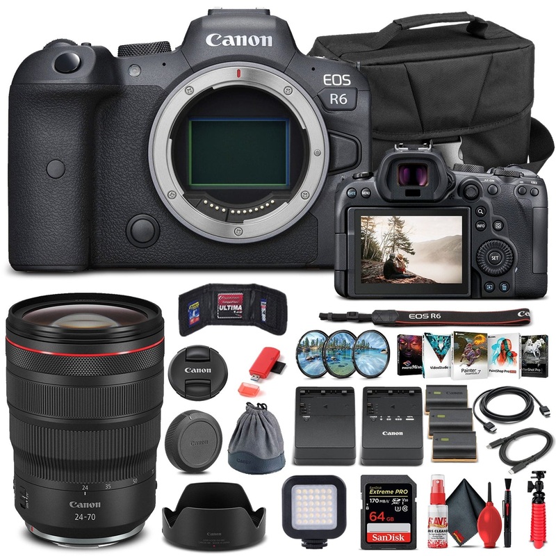 Canon EOS R6 Mirrorless Camera W/ Canon RF 24-70mm Lens - Advanced Bundle - Reconditioned