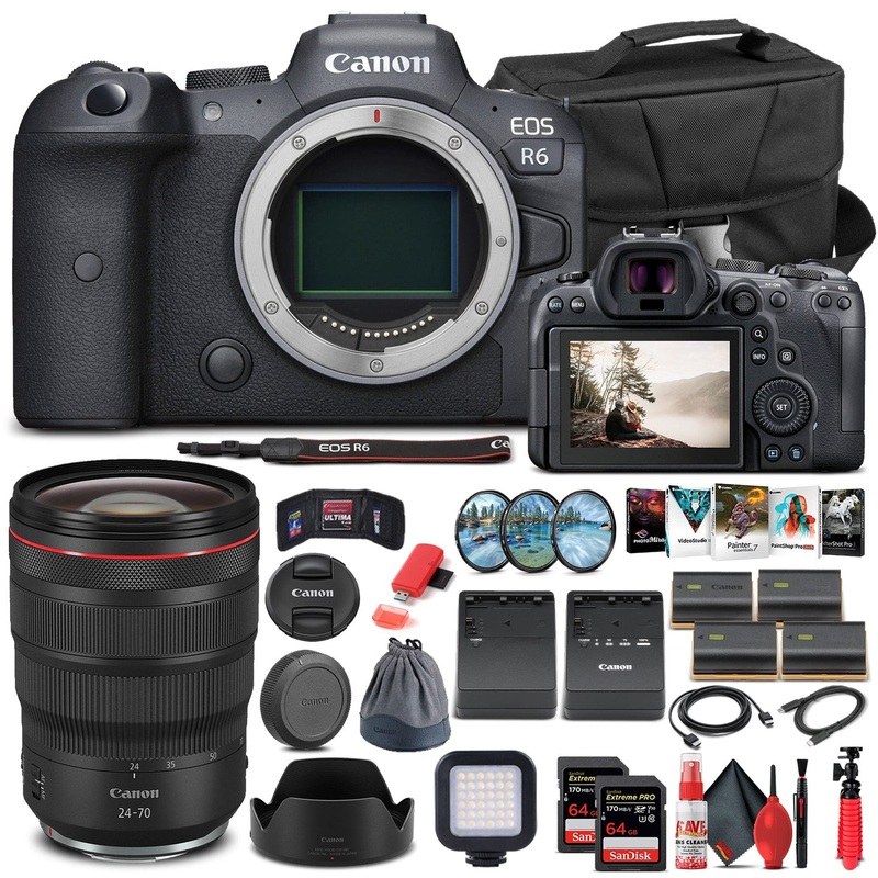 Canon EOS R6 Mirrorless Camera W/ Canon RF 24-70mm Lens - Pro Bundle - Reconditioned