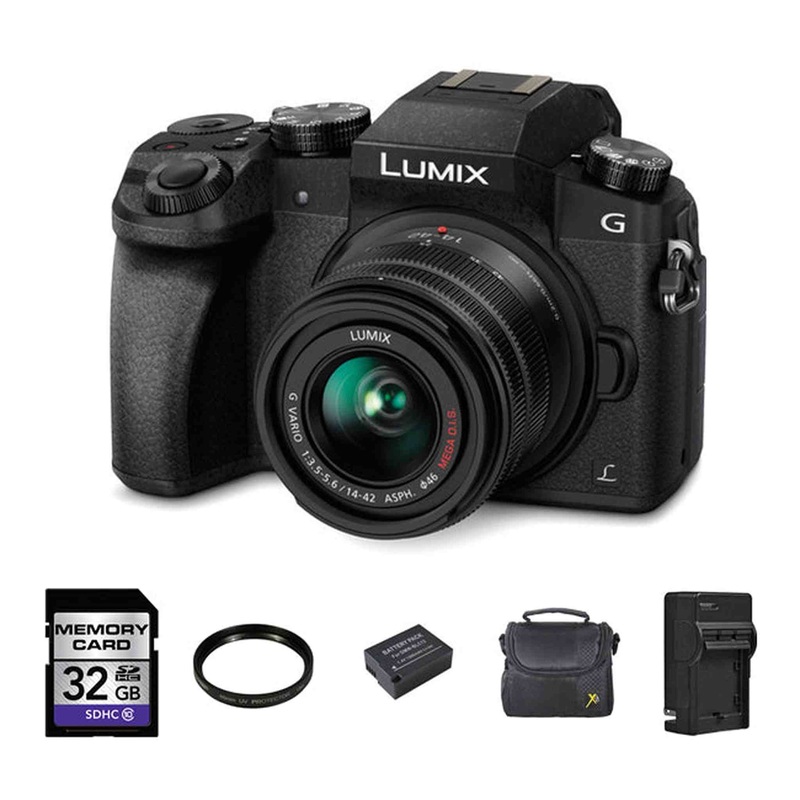 Panasonic DMC-G7 Mirrorless Camera w/14-42mm Lens + 2 Batteries, 32GB & More Bundle