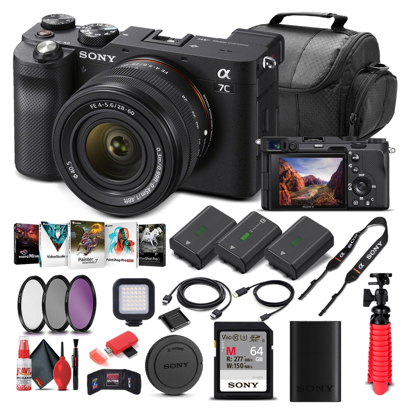 Sony Alpha a7C Mirrorless Camera W/ 28-60mm Lens ILCE7CL/B - Advanced Bundle - Reconditioned