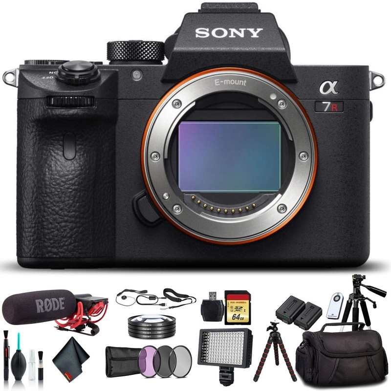 Sony Alpha a7R III Mirrorless Camera ILCE7RM3/B with Soft Bag, Tripod, Additional Battery, Rode Mic, LED Light, 64GB Mem - Used