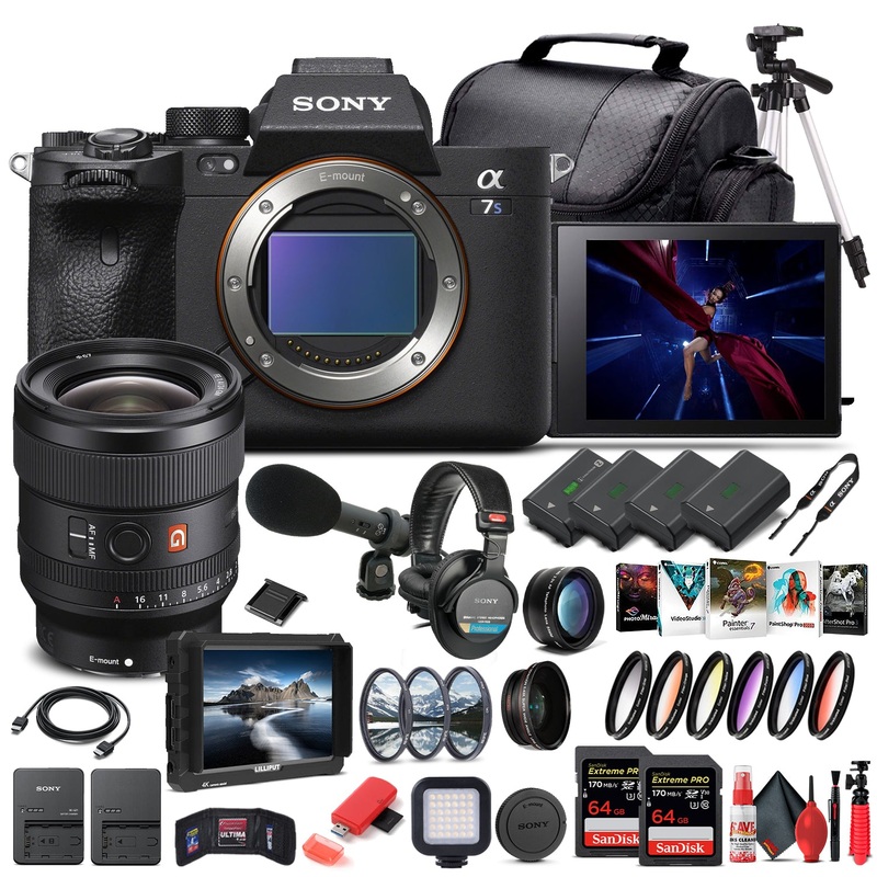 Sony Alpha a7S III Mirrorless Camera W/ Sony FE 24mm Lens - Pro Bundle - Reconditioned