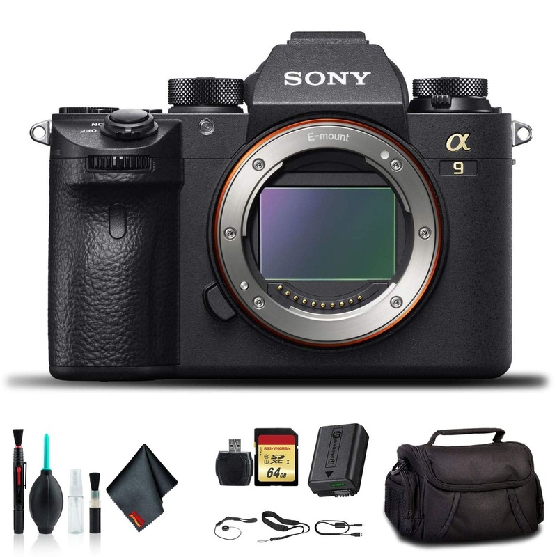 Sony Alpha a9 Mirrorless Camera ILCE9/B with Soft Bag, 64GB Memory Card, Card Reader, Plus Essential Accessories - Used