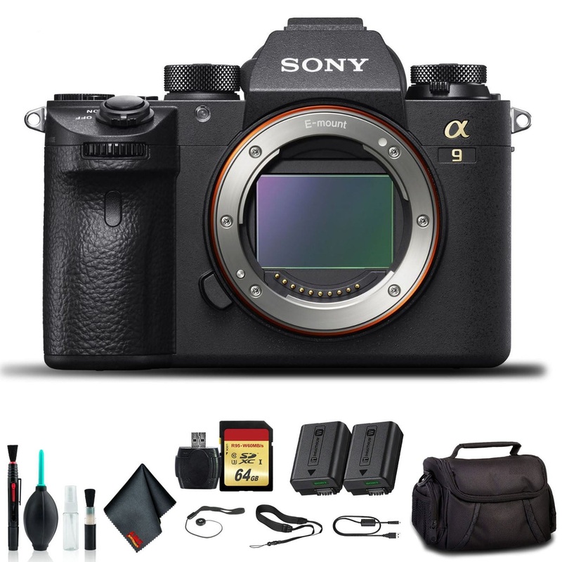 Sony Alpha a9 Mirrorless Camera ILCE9/B with Soft Bag, Additional Battery, 64GB Memory Card, Card Reader, Plus Essential - Used