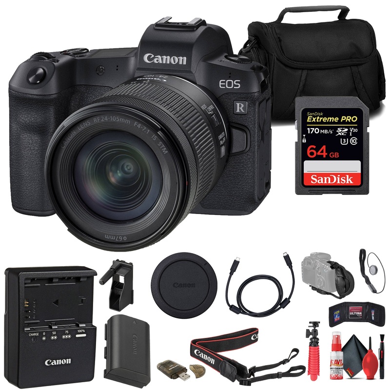 Canon EOS R Mirrorless Camera W/ 24-105mm Lens + 64GB Card + Bag + More - Reconditioned