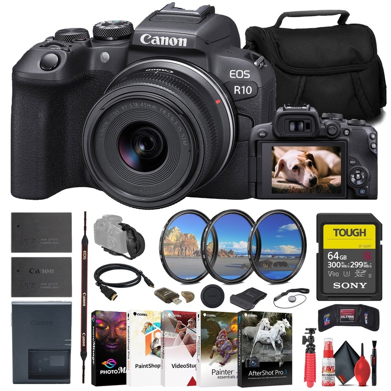 Canon EOS R10 Mirrorless Camera W/ 18-45mm Lens + 64GB TOUGH SD Card +  + More - Reconditioned