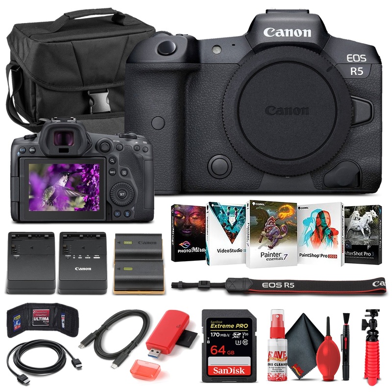 Canon EOS R5 Mirrorless Camera Body Only 4147C002 - Basic Bundle - Reconditioned