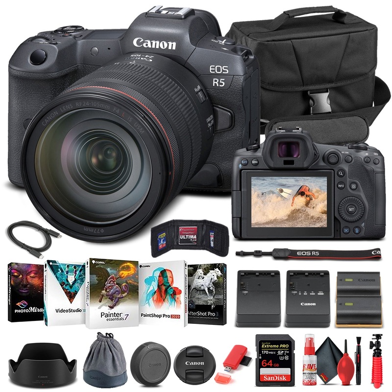 Canon EOS R5 Mirrorless Camera W/ 24-105mm f/4L Lens 4147C013 - Basic Bundle - Reconditioned