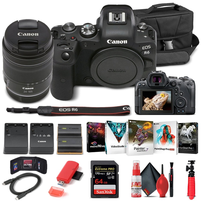 Canon EOS R6 Mirrorless Camera W/ 24-105mm f/4-7.1 Lens 4082C022 - Basic Bundle - Reconditioned