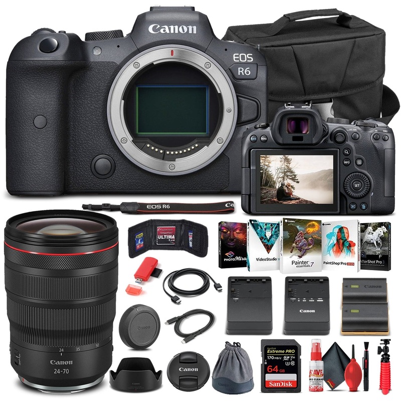 Canon EOS R6 Mirrorless Camera W/ Canon RF 24-70mm Lens - Basic Bundle - Reconditioned