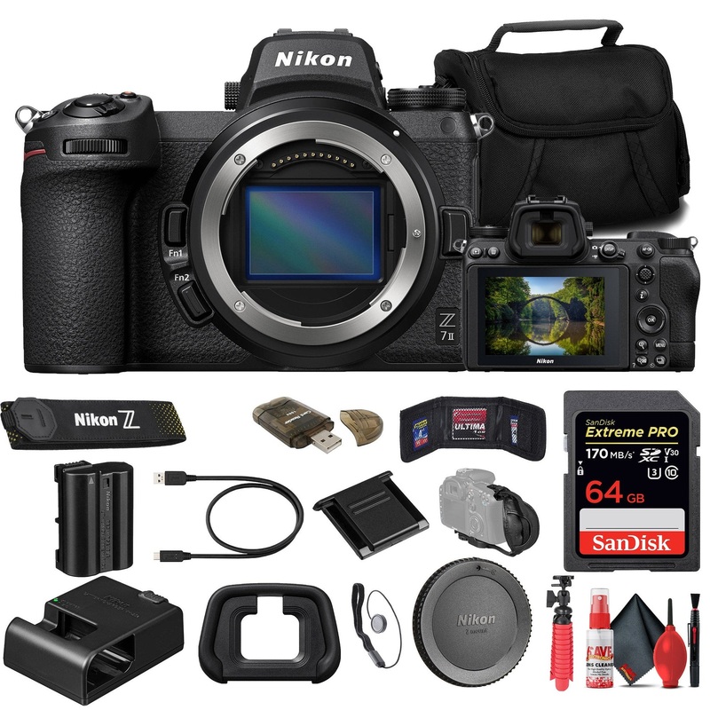 Nikon Z7 II Mirrorless Camera + 64GB Card + Bag + Card Reader + Tripod + More - Reconditioned