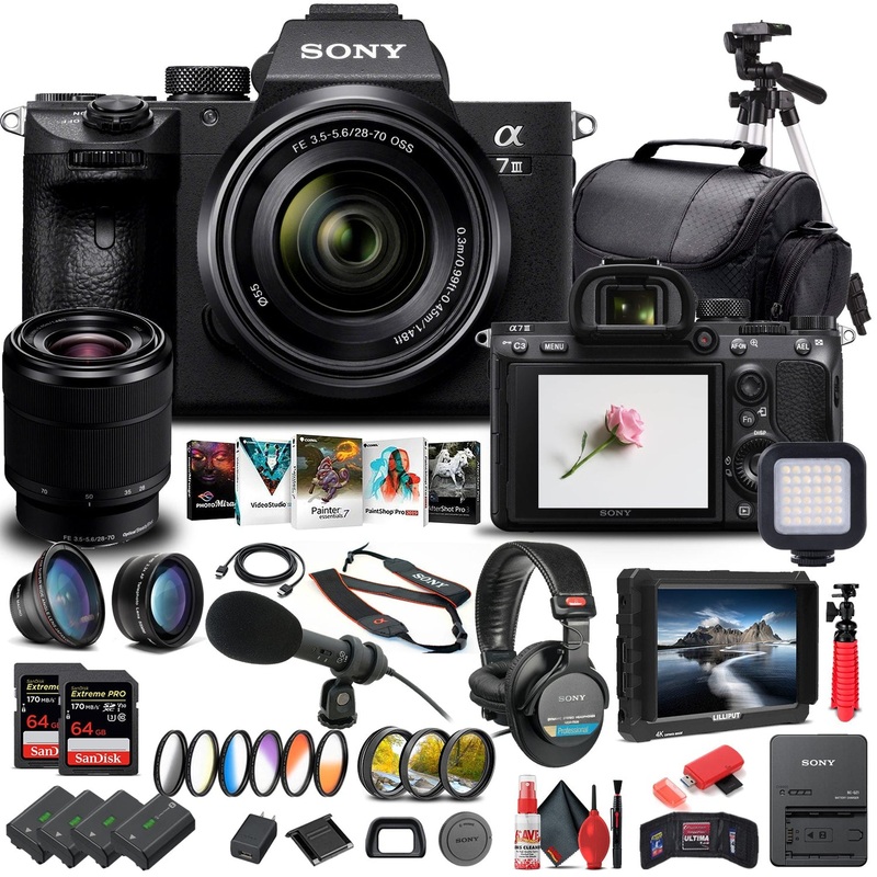 Sony Alpha a7 III Mirrorless Camera W/ 28-70mm Lens ILCE7M3K/B - Pro Bundle - Reconditioned