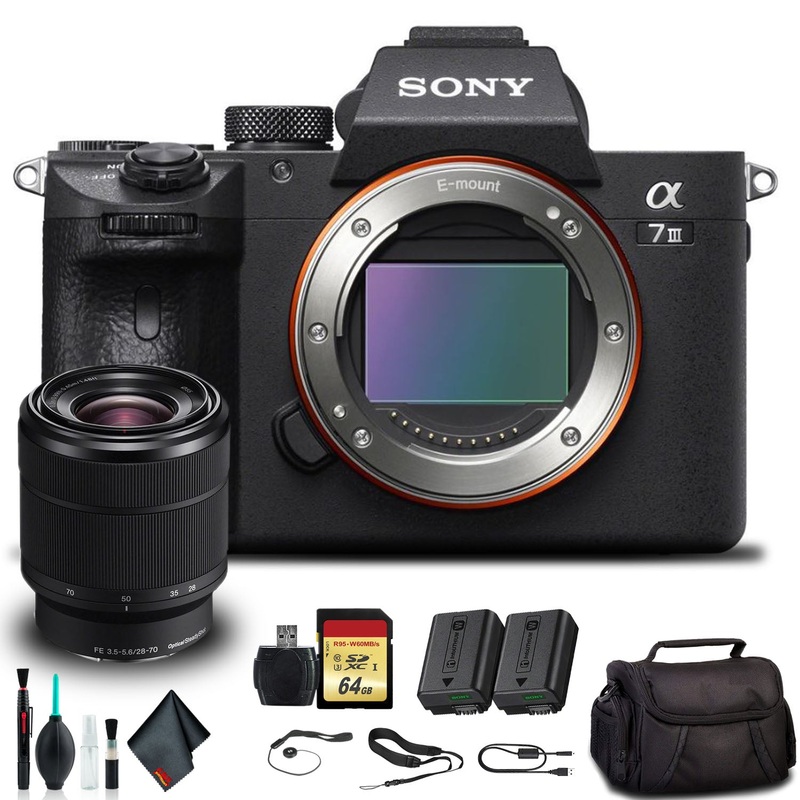 Sony Alpha a7 III Mirrorless Camera with 28-70mm Lens ILCE7M3K/B with Soft Bag, Additional Battery, 64GB Memory Card, Ca - Used