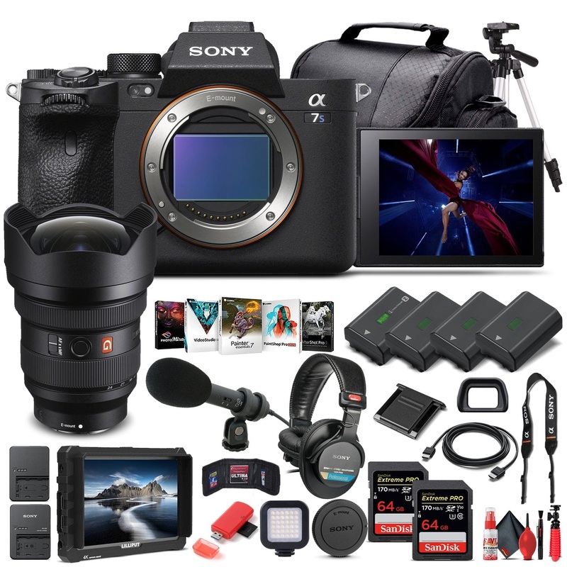 Sony Alpha a7S III Mirrorless Camera W/ Sony FE 12-24mm Lens - Pro Bundle - Reconditioned