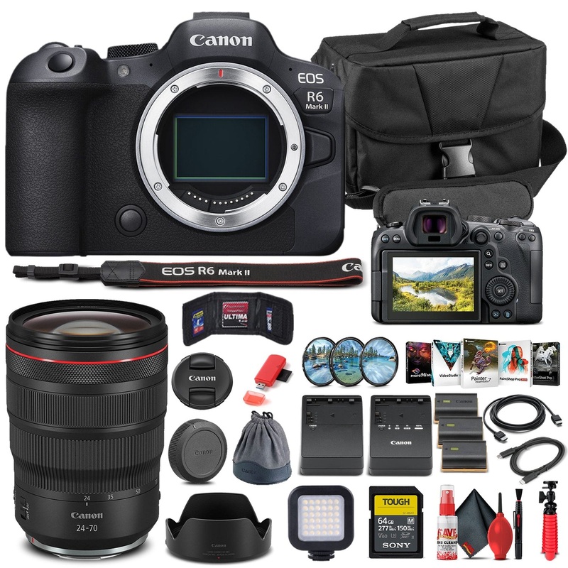 Canon EOS R6 Mark II Mirrorless Camera W/ Canon RF 24-70mm Lens - Advanced Bundle - Reconditioned