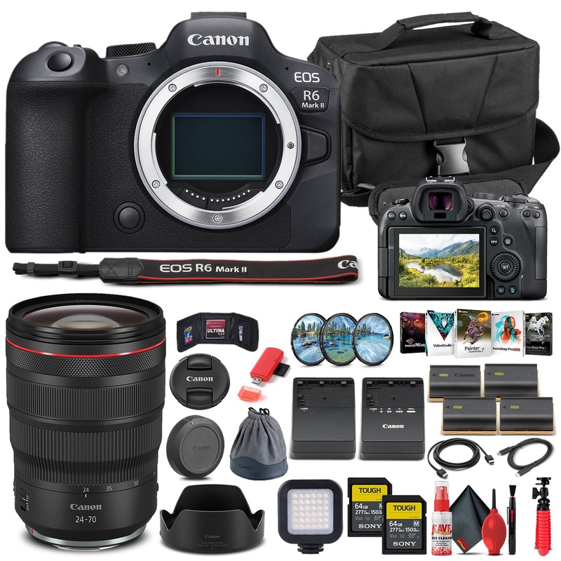 Canon EOS R6 Mark II Mirrorless Camera W/ Canon RF 24-70mm Lens - Pro Bundle - Reconditioned