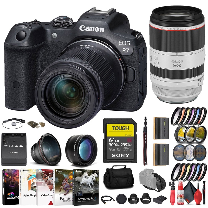 Canon EOS R7 Mirrorless Camera W/ 18-150mm Lens + Canon 70-200mm Lens + 64GB + More - Reconditioned