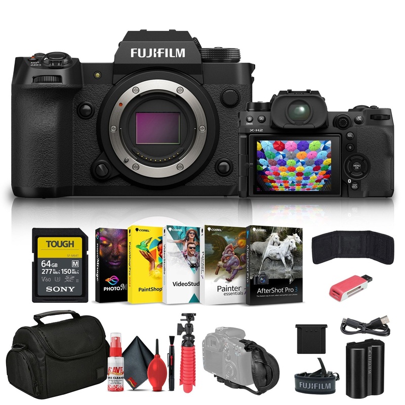 FUJIFILM X-H2 Mirrorless Camera (16757045) + 64GB Memory Card + Bag + More